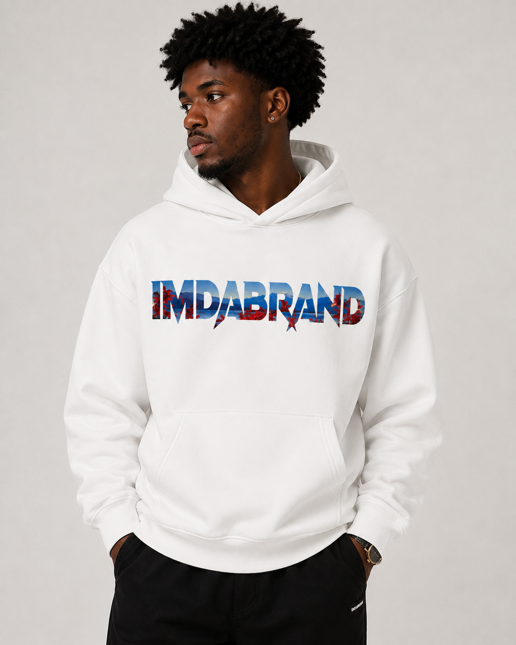 Preorder- IMDABRAND Purpose Landscape White Hoodie